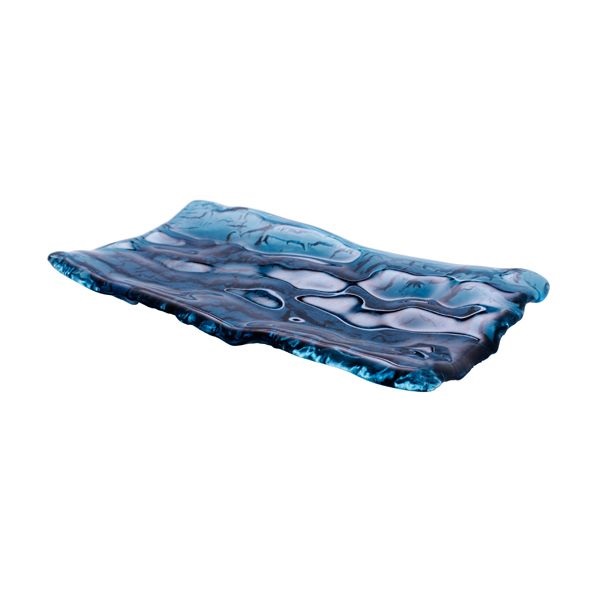 Vassoio Vetro Pordamsa Mar Blue 28 cm x 15 cm